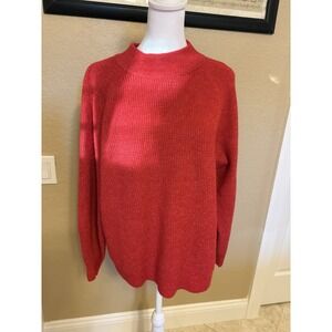 Gap Women's Red Mock Turtleneck Knit Sweater, Medium